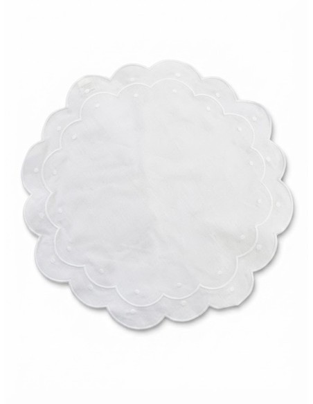 Set de 6 Servilleta y Individual Bolinhas Blanco