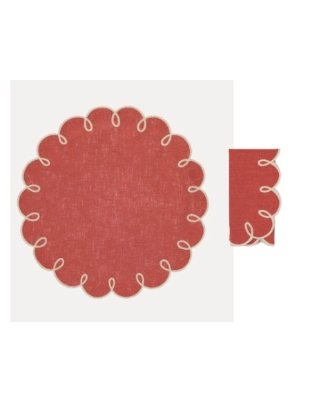 Set de 6 Servilleta y Individual Lisboa Terr/Ivory