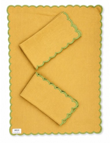 Set de 6 Individual y Servillleta Amarillo/Verde