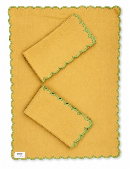 Set de 6 Individual y Servillleta Amarillo/Verde
