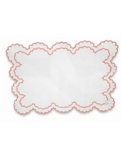 Set de 6 Individual Blanco Naranja
