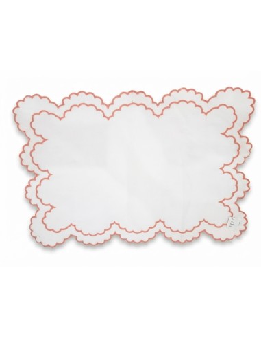 Set de 6 Individual Blanco Naranja