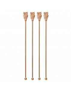 Set de 4 Mezcladores de Bebidas Búho - Bronce