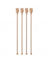Set de 4 Mezcladores de Bebidas Búho - Bronce