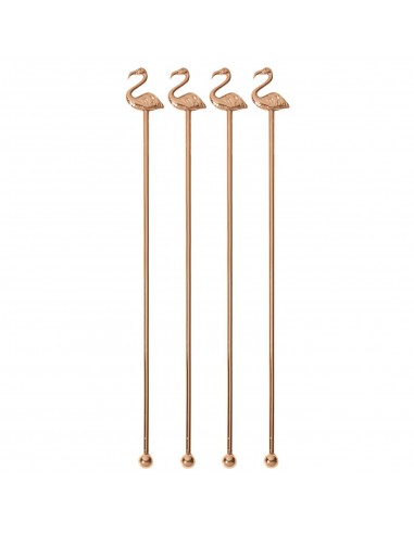 Set de 4 Mezcladores de Bebidas Flamingo - Bronce