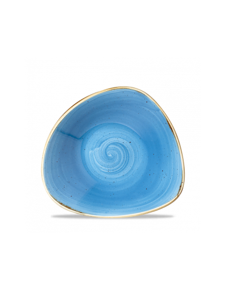 Plato Hondo Triangular Stonecast - Azul