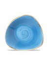 Plato Hondo Triangular Stonecast - Azul