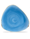 Plato Llano Triangular Stonecast - Azul