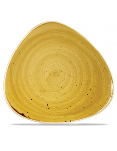 Plato Llano Triangular Stonecast - Mostaza