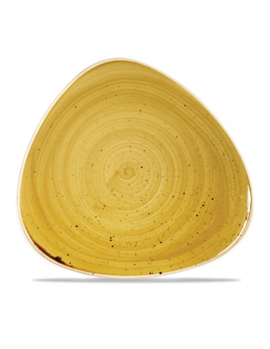 Plato Llano Triangular Stonecast - Mostaza