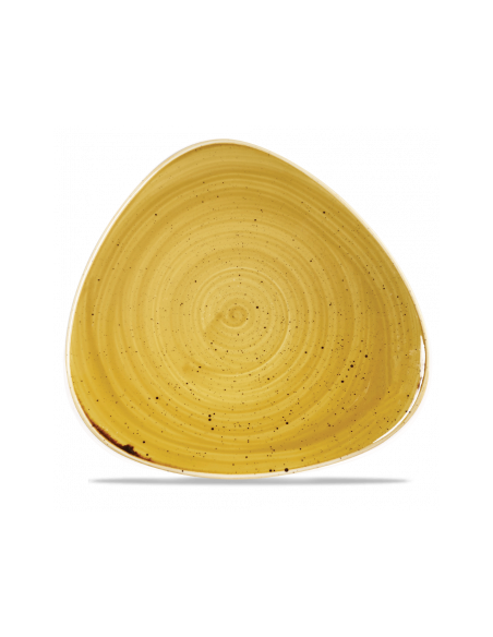 Plato Llano Triangular Stonecast - Mostaza