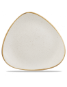 Plato Llano Triangular Stonecast - Blanco