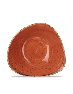 Plato Hondo Triangular Stonecast - Rojo