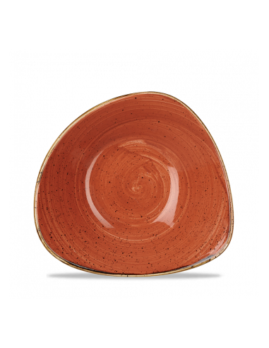 Plato Hondo Triangular Stonecast - Rojo