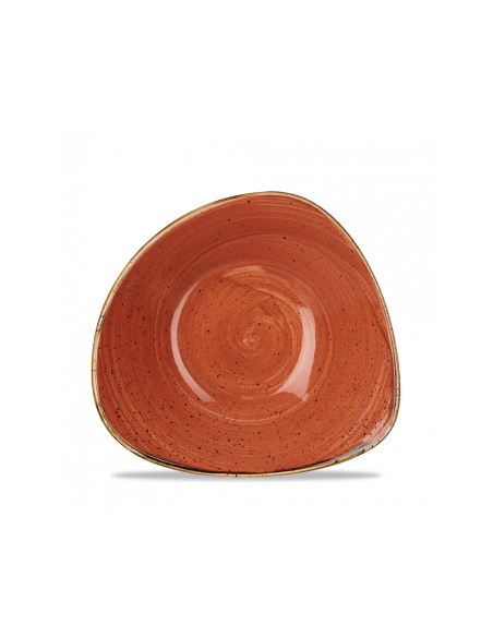 Plato Hondo Triangular Stonecast - Rojo