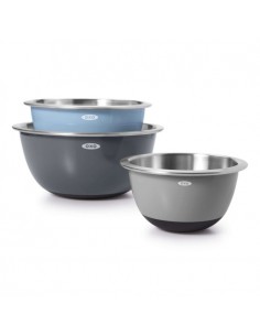 Set de 3 Bowls para Mezclar de Acero Inoxidable