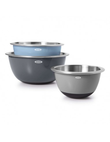 Set de 3 Bowls para Mezclar de Acero Inoxidable