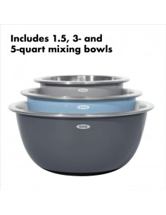 Set de 3 Bowls para Mezclar de Acero Inoxidable 2