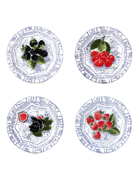 Set de 4 Platos de Pan Oiseau Bleu