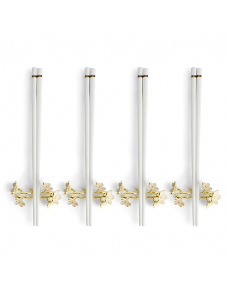 Set de 4 Pares de Palillos y Soportes Cherry Blossom