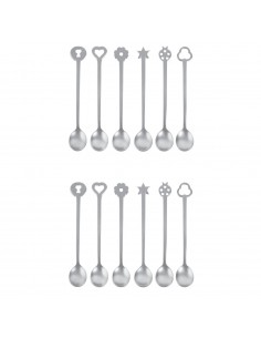 Set de 12 Cucharitas Portafortuna Living - Plateado