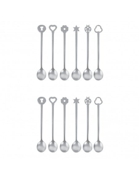 Set de 12 Cucharitas Portafortuna Living - Plateado