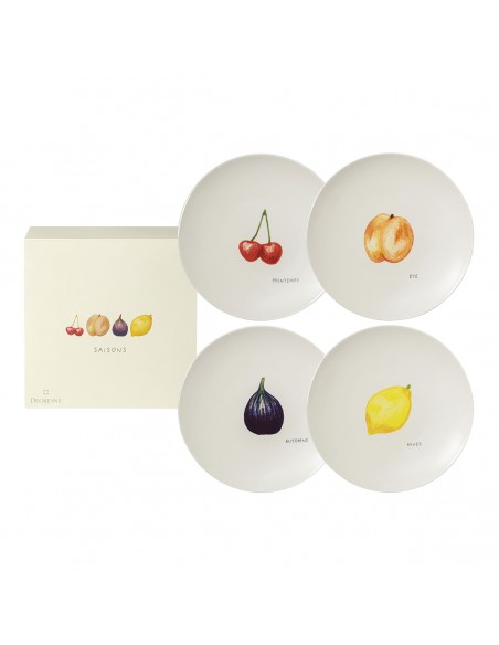 Set de 4 Platos de Postre Saisons - Frutas