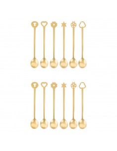 Set de 12 Cucharitas Portafortuna Living - Dorado