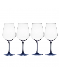 Set de 4 Copas de Vino Tinto Gianna - Azul
