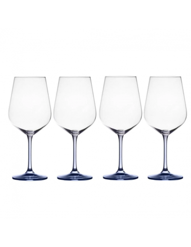Set de 4 Copas de Vino Tinto Gianna - Azul