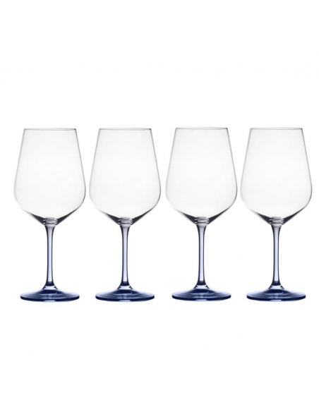 Set de 4 Copas de Vino Tinto Gianna - Azul