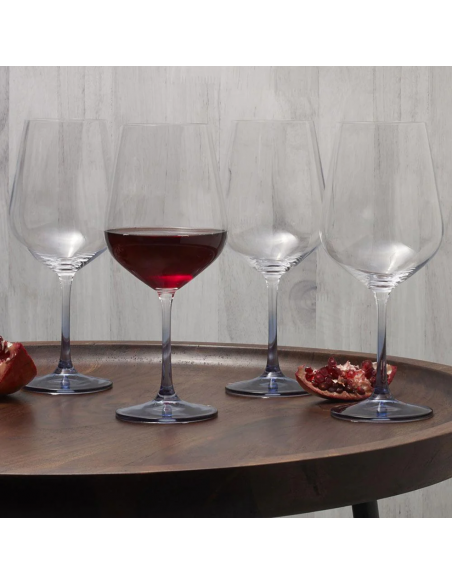Set de 4 Copas de Vino Tinto Gianna - Azul