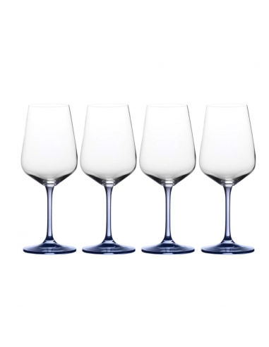 Set de 4 Copas de Vino Blanco Gianna - Azul