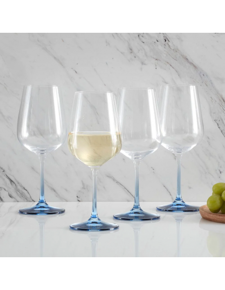 Set de 4 Copas de Vino Blanco Gianna - Azul