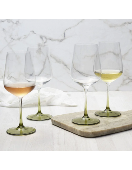 Set de 4 Copas de Vino Blanco Gianna - Verde