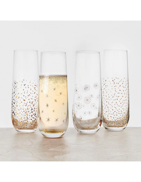 Set de 4 Vasos de Champaña Party