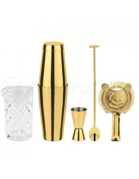 Set de Utensilios para Bar Crystal - Dorado