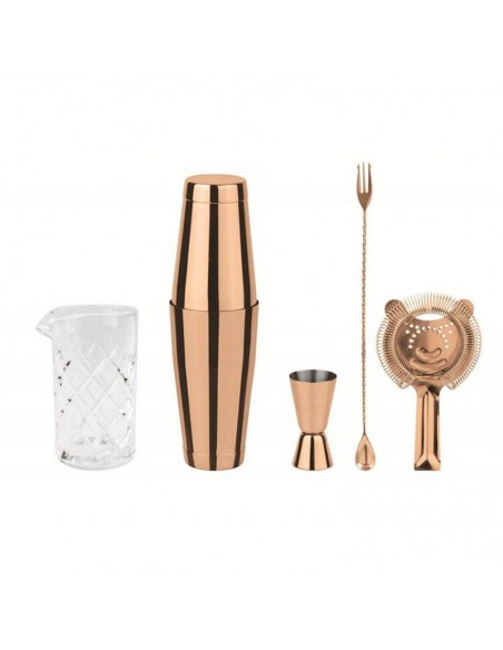Set de Utensilios para Bar Crystal - Cobre