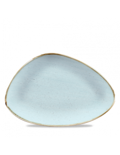 Plato Triangular Stonecast - Azul Claro