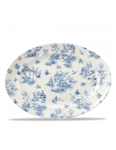 Platón Ovalado Toile - Azul