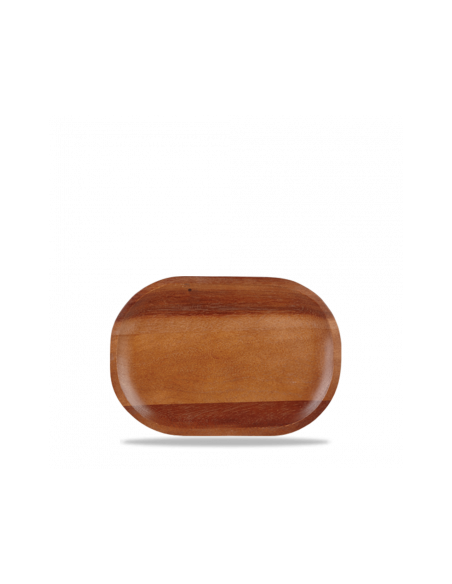 Platón Ovalado Acacia - Marrón