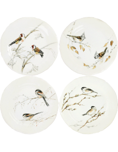 Set de 4 Platos de Postre Les Oiseax de la Forêt