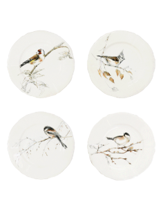 Set de 4 Platos de Pan Les Oiseax de la Forêt