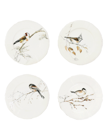 Set de 4 Platos de Pan Les Oiseax de la Forêt