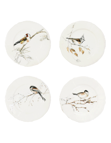 Set de 4 Platos de Pan Les Oiseax de la Forêt