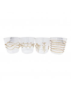 Set de 4 Vasos Old Fashioned Applique - Dorado
