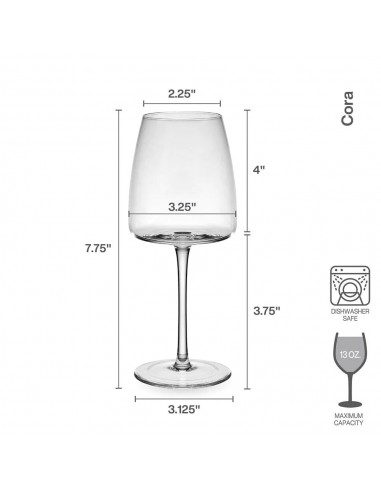 Set de 4 Copas de Vino Blanco Cora