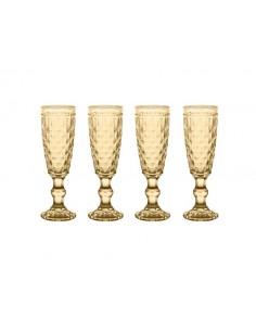 Set de 4 Copas Flautas - Ámbar