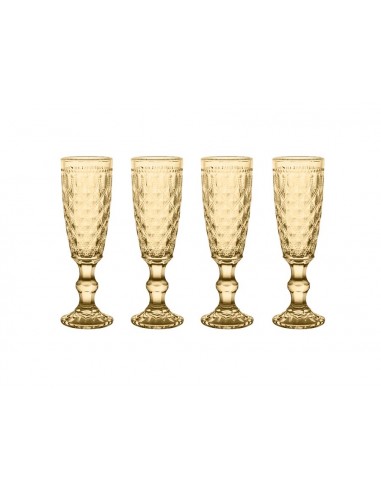 Set de 4 Copas Flautas - Ámbar