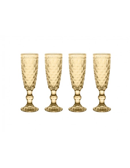 Set de 4 Copas Flautas - Ámbar
